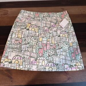 Kim Rogers Pastel Cityscape Mini Skort
